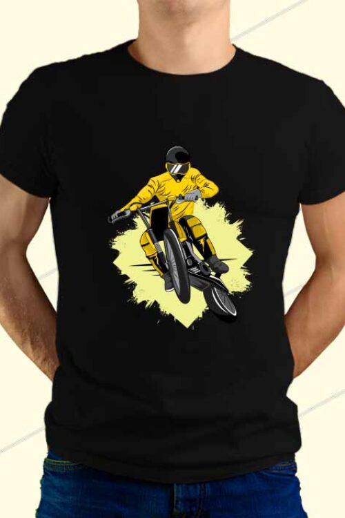 Biker T-shirt Black For Man