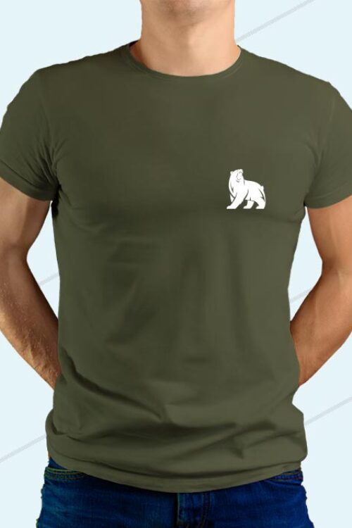 Bear T-shirt Green Olive For Man
