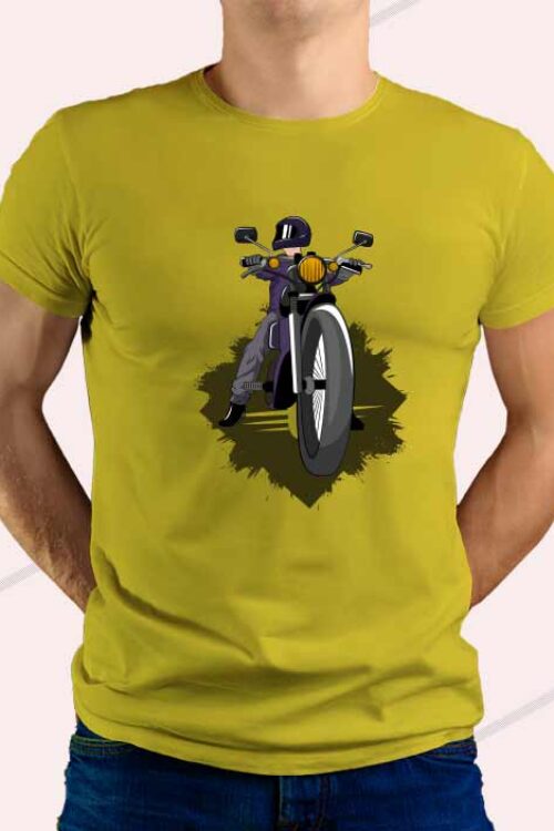 Biker T-shirt Mustard For Man