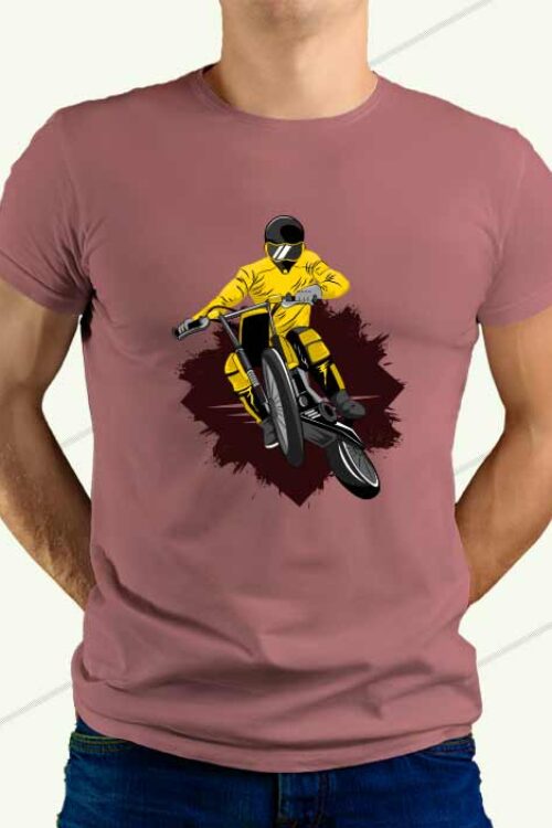 Biker T-shirt For Man Peach