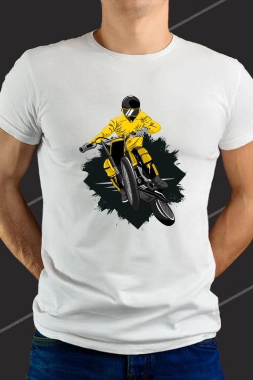 Biker T-shirt White For Man