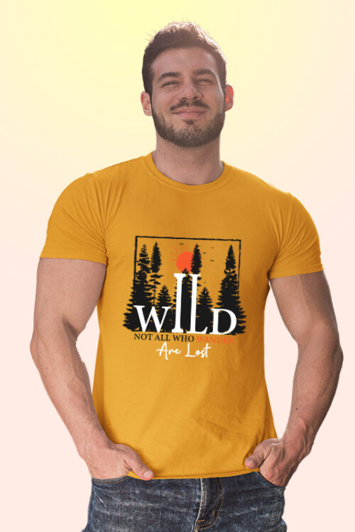 Wild Nature Mustard T-shirt  for Man